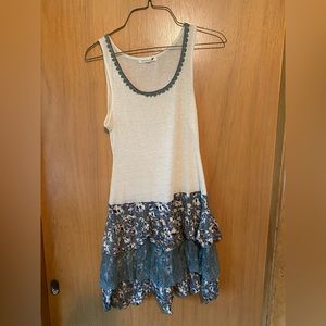 White and floral dress